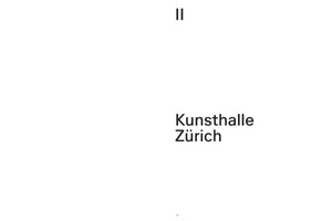 A minimalist white page with black sans-serif text. The Roman numeral II is at the top center. The words Kunsthalle Zürich are in the lower right. At the bottom center is the page number 29.